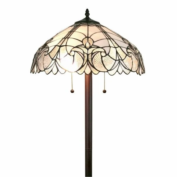Glass Floor Lamp with Frosted Shades for Soft Diffused LightTiffany Style Floor Lamp Jagged Edge Standing 62" Tall Stained Glass White Baroque Bedroom Reading AM205FL18B Amora Lighting Glass Floor Lamp with Frosted Shades for Soft Diffused LightTiffany Style Floor Lamp Jagged Edge Standing 62" Tall Stained Glass White Baroque Bedroom Reading AM205FL18B Amora Lighting