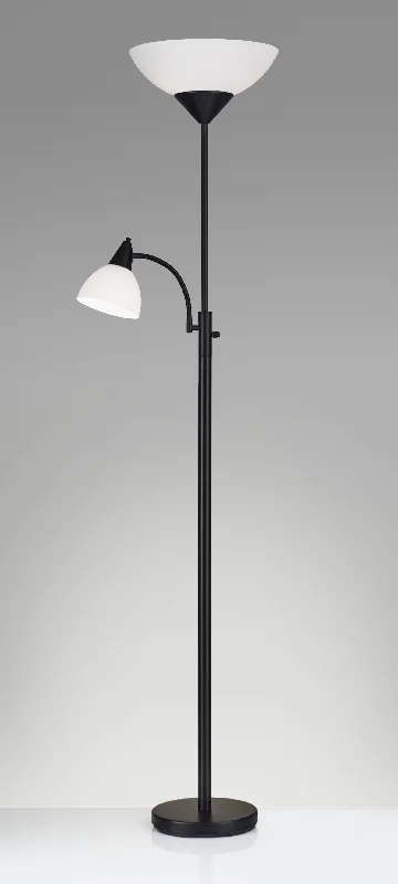 Marble Base Floor Lamp for a Touch of LuxuryTorchiere Plus Chairside Floor Lamp in Black Metal By Homeroots