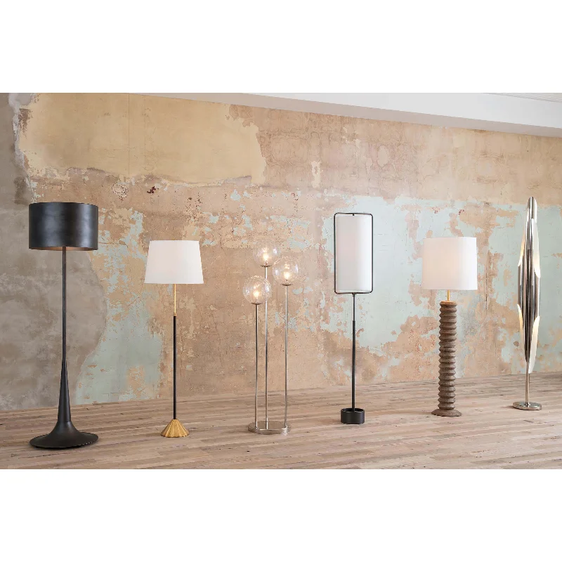 Industrial Style Floor Lamp with Exposed Bulbs for Loft ApartmentsTrilogy Floor Lamp Black Iron By Regina Andrew