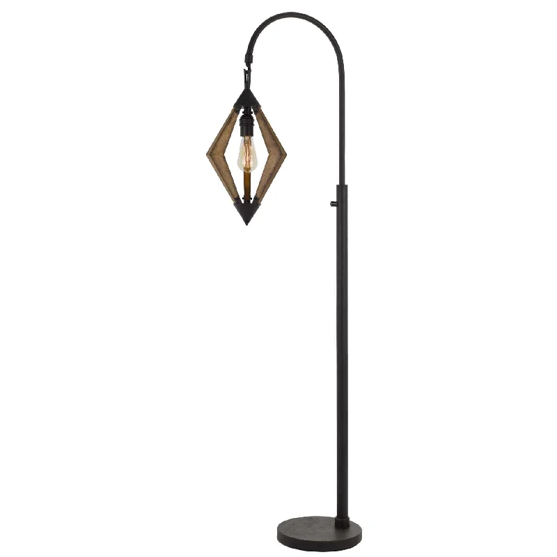 Marble Base Floor Lamp for a Touch of LuxuryTubular Metal Downbridge Floor Lamp With Wooden Accents, Black By Benzara Marble Base Floor Lamp for a Touch of LuxuryTubular Metal Downbridge Floor Lamp With Wooden Accents, Black By Benzara
