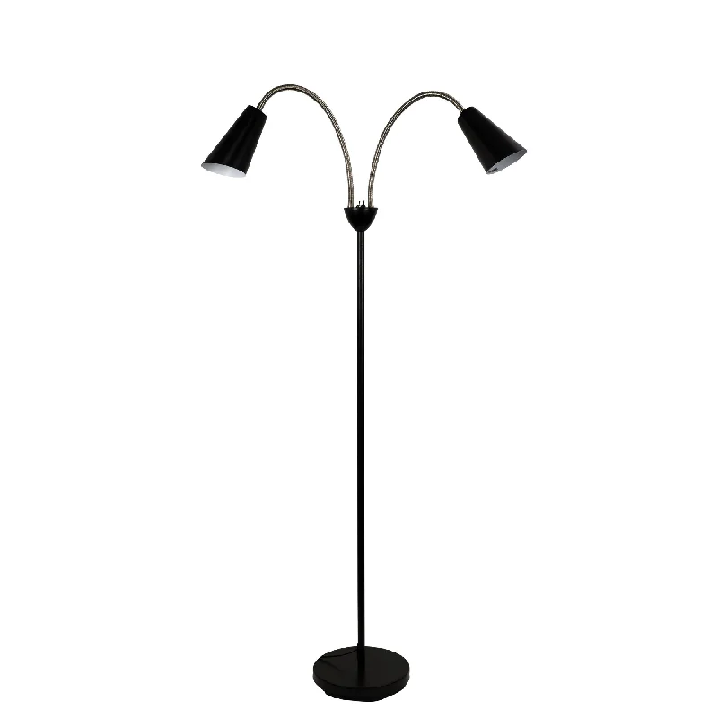 Wood Floor Lamp with Natural Grain for a Warm and Organic FeelWalt 2 Light Floor Lamp Black & Brushed Chrome - SL98812BC Wood Floor Lamp with Natural Grain for a Warm and Organic FeelWalt 2 Light Floor Lamp Black & Brushed Chrome - SL98812BC