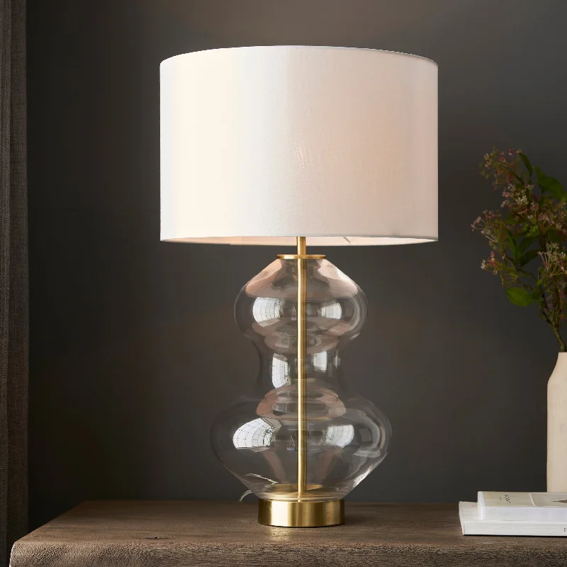 bohemian table lamps with colorful patterns for eclectic bedroomsAmos Waist Table Lamp Clear Glass with Shade bohemian table lamps with colorful patterns for eclectic bedroomsAmos Waist Table Lamp Clear Glass with Shade