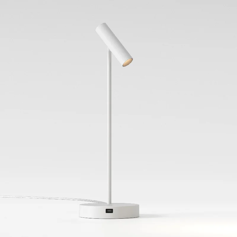 modern minimalist table lamps for contemporary living roomsAstro Enna Desk Lamp USB Matt White