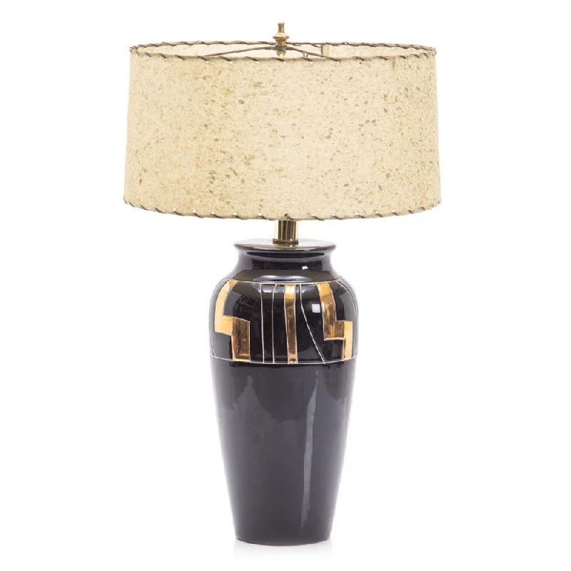 ceramic table lamps with hand painted designs for an artistic touchBlack & Gold Art Deco Lamp ceramic table lamps with hand painted designs for an artistic touchBlack & Gold Art Deco Lamp