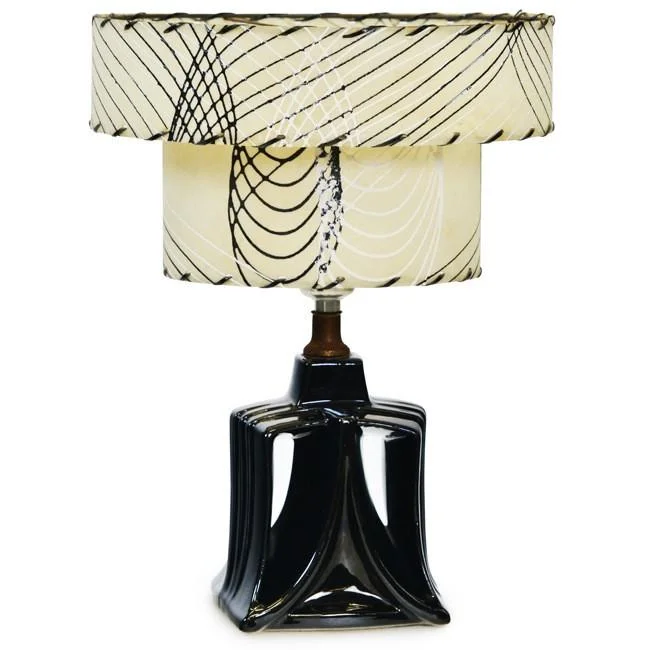 crystal table lamps with dazzling prisms for a glamorous effectBlack 80's Two Tiered Table Lamp crystal table lamps with dazzling prisms for a glamorous effectBlack 80's Two Tiered Table Lamp