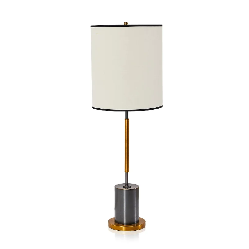 coastal style table lamps with nautical elements for beach housesBlack & Brass Table Lamp With White Shade coastal style table lamps with nautical elements for beach housesBlack & Brass Table Lamp With White Shade