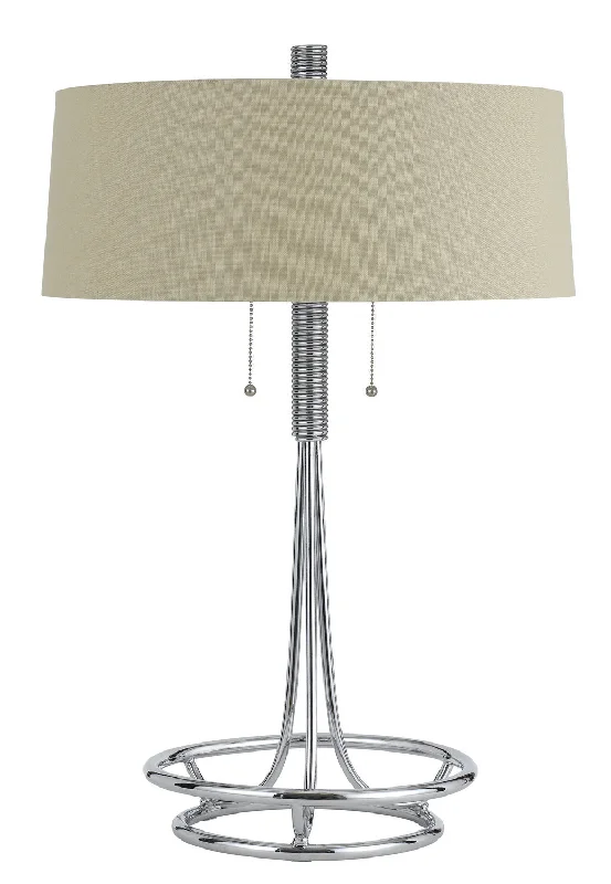 bohemian table lamps with colorful patterns for eclectic bedroomsCal Lighting BO-2744TB  Two Light Table Lamp Lamp Chrome