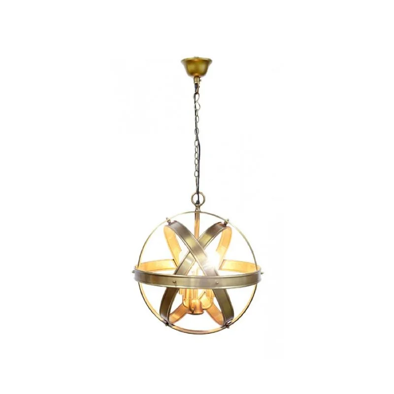 Moroccan Ceiling Lights with Colorful Stained Glass and Geometric CarvingsClan William Pendant Light 3Lt E27 in Antique Brass