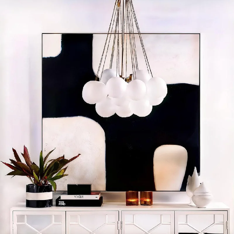 Chinese - Style Ceiling Lights with Red Lantern - Inspired DesignsCloud Pendant Light 3Lt Medium in Frosted White