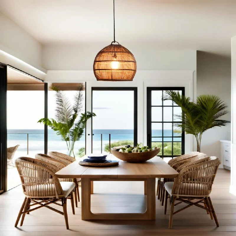Art Deco Ceiling Lights with Geometric Patterns and Metallic FinishesComores Wicker Pendant Light E27 in Natural or White Art Deco Ceiling Lights with Geometric Patterns and Metallic FinishesComores Wicker Pendant Light E27 in Natural or White