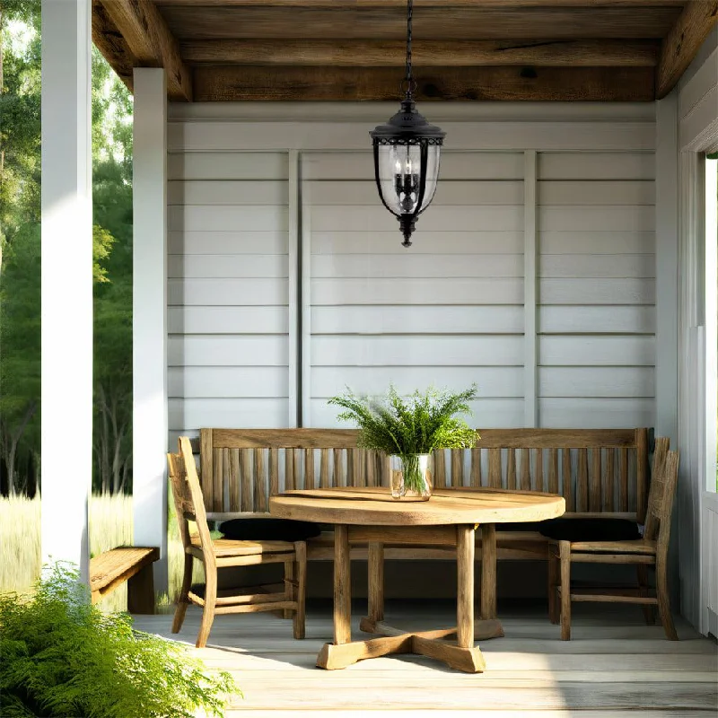 Mediterranean - Style Ceiling Lights with Terra - Cotta and Ceramic DetailsEnglish Bridle 3Lt Medium/Large Chain Lantern in Black/British Bronze Elstead Lighting - ELS.FE-EB8 Mediterranean - Style Ceiling Lights with Terra - Cotta and Ceramic DetailsEnglish Bridle 3Lt Medium/Large Chain Lantern in Black/British Bronze Elstead Lighting - ELS.FE-EB8