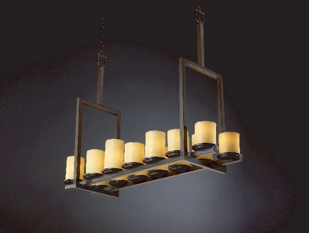 Mid - Century Modern Ceiling Lights with Simple, Sleek LinesJustice Designs CandleAria CNDL-8764-10-AMBR-DBRZ Pendant Light - Dark Bronze Mid - Century Modern Ceiling Lights with Simple, Sleek LinesJustice Designs CandleAria CNDL-8764-10-AMBR-DBRZ Pendant Light - Dark Bronze