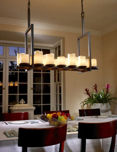 Moroccan Ceiling Lights with Colorful Stained Glass and Geometric CarvingsJustice Designs CandleAria CNDL-8764-14-CREM-DBRZ Pendant Light - Dark Bronze