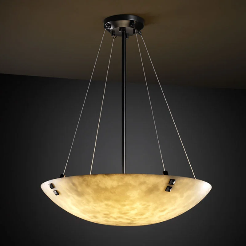 Indian - Themed Ceiling Lights with Intricate Filigree and Mirror WorkJustice Designs Clouds CLD-9664-35-MBLK-F3 Pendant Light - Matte Black Indian - Themed Ceiling Lights with Intricate Filigree and Mirror WorkJustice Designs Clouds CLD-9664-35-MBLK-F3 Pendant Light - Matte Black