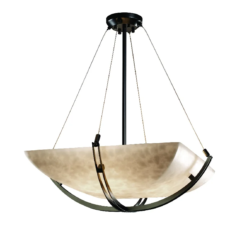Indian - Themed Ceiling Lights with Intricate Filigree and Mirror WorkJustice Designs Clouds CLD-9722-25-MBLK-LED5-5000 Pendant Light - Matte Black