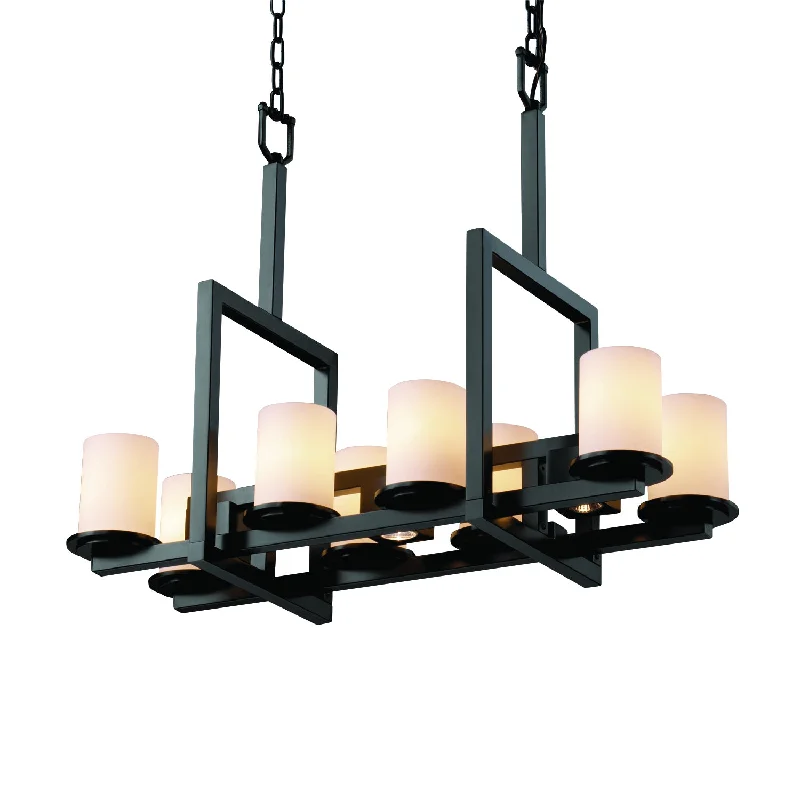 Victorian - Inspired Ceiling Lights with Ornate Crystal ChandeliersJustice Designs Fusion FSN-8718-10-OPAL-MBLK Pendant Light - Matte Black Victorian - Inspired Ceiling Lights with Ornate Crystal ChandeliersJustice Designs Fusion FSN-8718-10-OPAL-MBLK Pendant Light - Matte Black