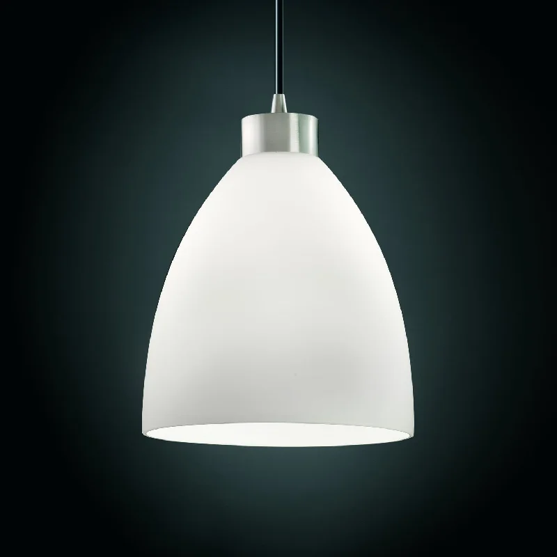Industrial Style Ceiling Lights with Exposed Bulbs and Metal CagesJustice Designs Fusion FSN-8814-18-OPAL-NCKL-BKCD Pendant Light - Brushed Nickel Industrial Style Ceiling Lights with Exposed Bulbs and Metal CagesJustice Designs Fusion FSN-8814-18-OPAL-NCKL-BKCD Pendant Light - Brushed Nickel