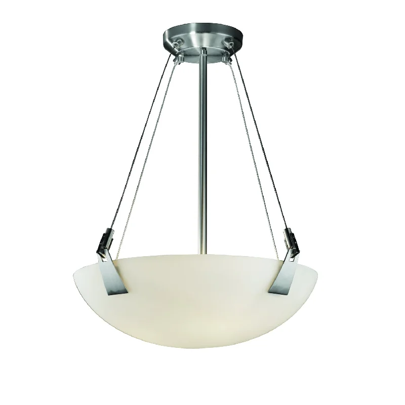 Mediterranean - Style Ceiling Lights with Terra - Cotta and Ceramic DetailsJustice Designs Fusion FSN-9641-35-OPAL-NCKL Pendant Light - Brushed Nickel Mediterranean - Style Ceiling Lights with Terra - Cotta and Ceramic DetailsJustice Designs Fusion FSN-9641-35-OPAL-NCKL Pendant Light - Brushed Nickel
