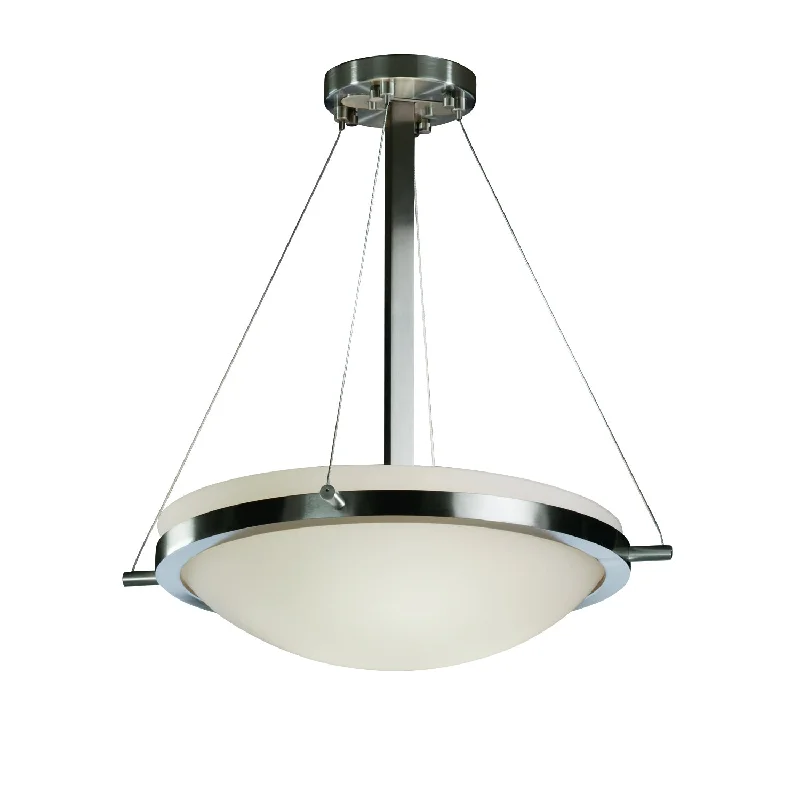 Mid - Century Modern Ceiling Lights with Simple, Sleek LinesJustice Designs Fusion FSN-9691-35-OPAL-NCKL-LED3-3000 Pendant Light - Brushed Nickel Mid - Century Modern Ceiling Lights with Simple, Sleek LinesJustice Designs Fusion FSN-9691-35-OPAL-NCKL-LED3-3000 Pendant Light - Brushed Nickel