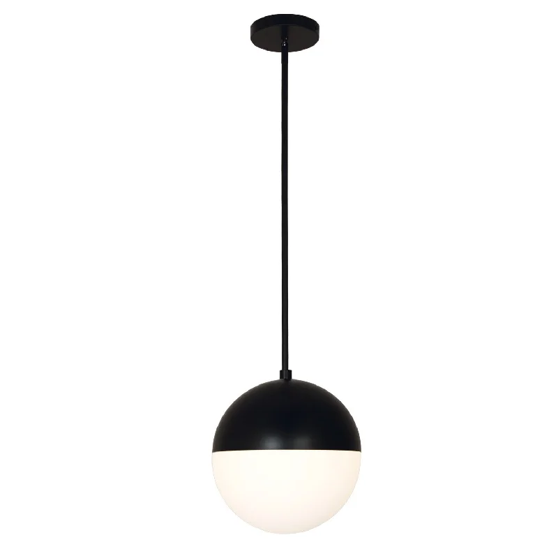 Tropical - Themed Ceiling Lights with Palm - Leaf Shapes and Rattan WrapsJustice Designs Ion FSN-4151-OPAL-MBLK Pendant Light - Matte Black Tropical - Themed Ceiling Lights with Palm - Leaf Shapes and Rattan WrapsJustice Designs Ion FSN-4151-OPAL-MBLK Pendant Light - Matte Black