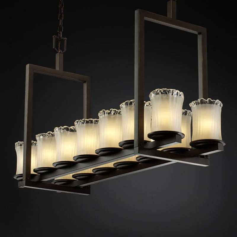 Art Deco Ceiling Lights with Geometric Patterns and Metallic FinishesJustice Designs Veneto Luce GLA-8769-16-WTFR-DBRZ Pendant Light - Dark Bronze Art Deco Ceiling Lights with Geometric Patterns and Metallic FinishesJustice Designs Veneto Luce GLA-8769-16-WTFR-DBRZ Pendant Light - Dark Bronze