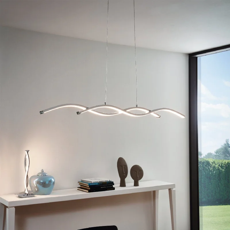 Japanese - Inspired Ceiling Lights with Shoji - Screen - like DiffusersLasana 2 LED Pendant Light 2Lt or 3Lt 3000k in Chrome Japanese - Inspired Ceiling Lights with Shoji - Screen - like DiffusersLasana 2 LED Pendant Light 2Lt or 3Lt 3000k in Chrome