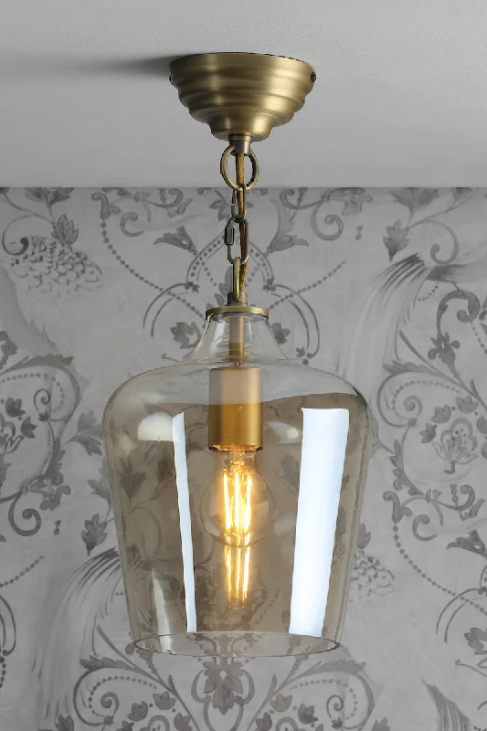 Mediterranean - Style Ceiling Lights with Terra - Cotta and Ceramic DetailsLaura Ashley Ockley Single Pendant Antique Brass and Champagne Glass Mediterranean - Style Ceiling Lights with Terra - Cotta and Ceramic DetailsLaura Ashley Ockley Single Pendant Antique Brass and Champagne Glass