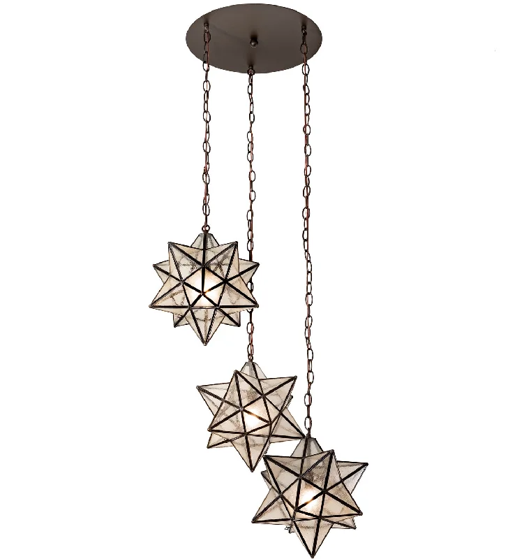 Art Nouveau Ceiling Lights with Organic, Flowing ShapesThree Light Pendant