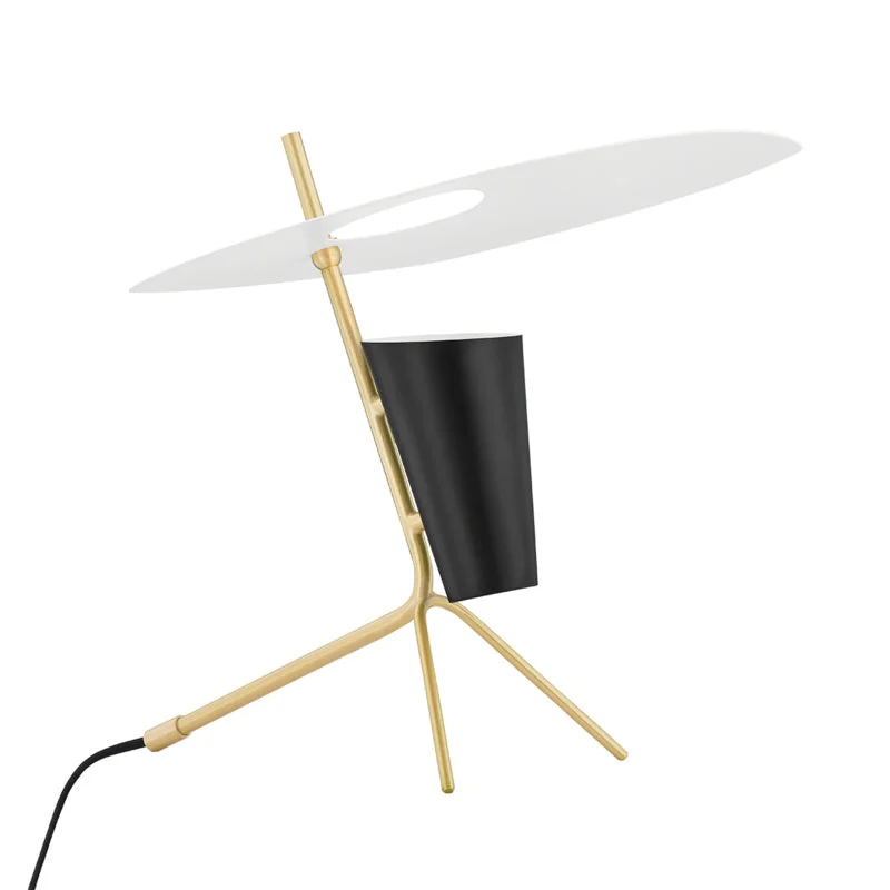 fabric table lamps with a linen shade for a relaxed and breathable lookMitzi Lighting HL535201-AGB Modern Kenly Lamp Aged Brass