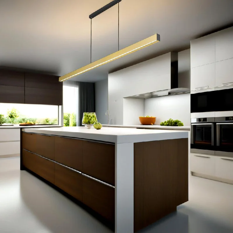 Scandinavian Style Ceiling Lights with Light Wood AccentsNavaro 1200mm Smart LED Linear Suspension Light CCT in Black, Gold/Black or White Scandinavian Style Ceiling Lights with Light Wood AccentsNavaro 1200mm Smart LED Linear Suspension Light CCT in Black, Gold/Black or White