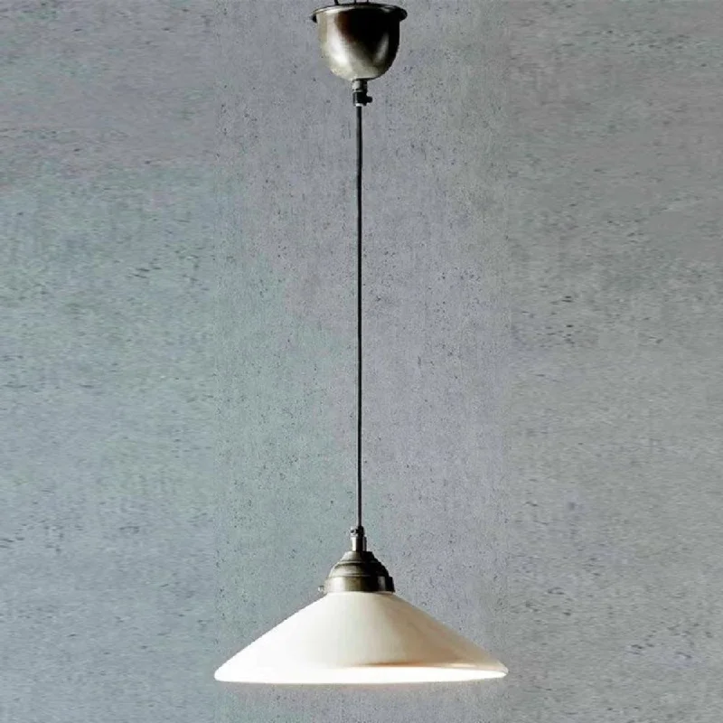 Bohemian Ceiling Lights with Beads, Tassels, and Colorful GlassNewport Ceramic Dish Pendant Light Large in White