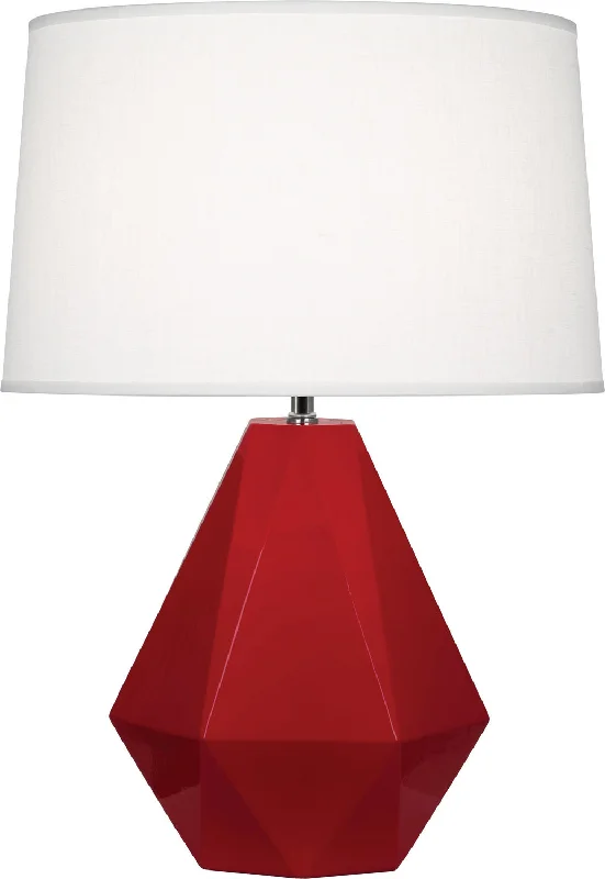 glass table lamps with a frosted surface for soft light diffusionRobert Abbey Lighting RR930 Delta Lamp Ruby Red Glazed glass table lamps with a frosted surface for soft light diffusionRobert Abbey Lighting RR930 Delta Lamp Ruby Red Glazed