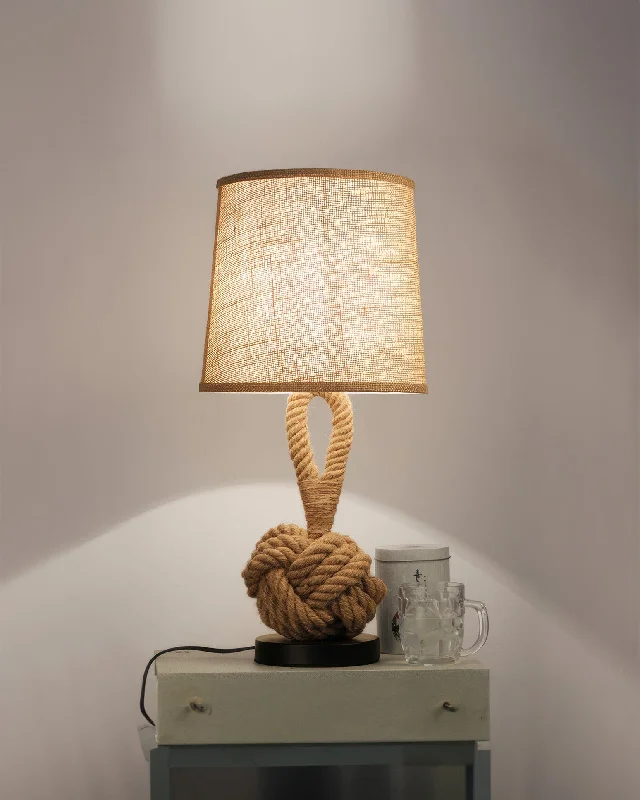 rustic farmhouse table lamps for cozy kitchensRustic Hemp Rope Table Lamp