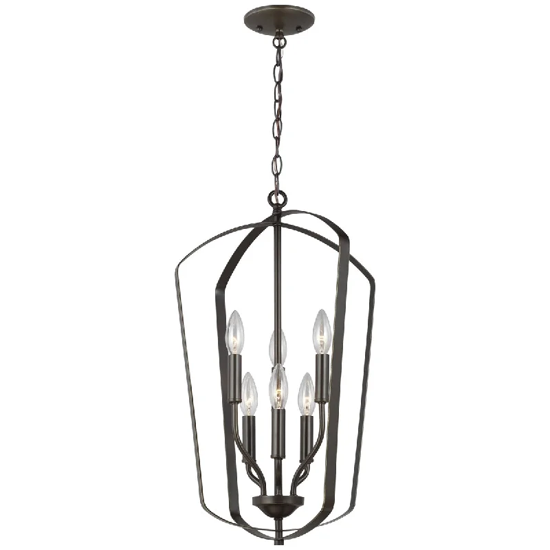 Tropical - Themed Ceiling Lights with Palm - Leaf Shapes and Rattan WrapsSea Gull Lighting Romee Medium 6-Light Hall/Foyer Pendant with Bulb Tropical - Themed Ceiling Lights with Palm - Leaf Shapes and Rattan WrapsSea Gull Lighting Romee Medium 6-Light Hall/Foyer Pendant with Bulb