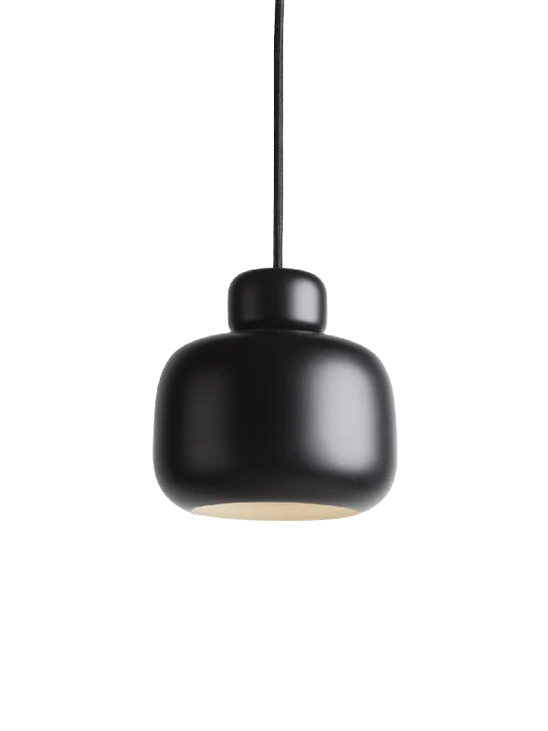 Tropical - Themed Ceiling Lights with Palm - Leaf Shapes and Rattan WrapsStone pendant (Small) - Black Tropical - Themed Ceiling Lights with Palm - Leaf Shapes and Rattan WrapsStone pendant (Small) - Black